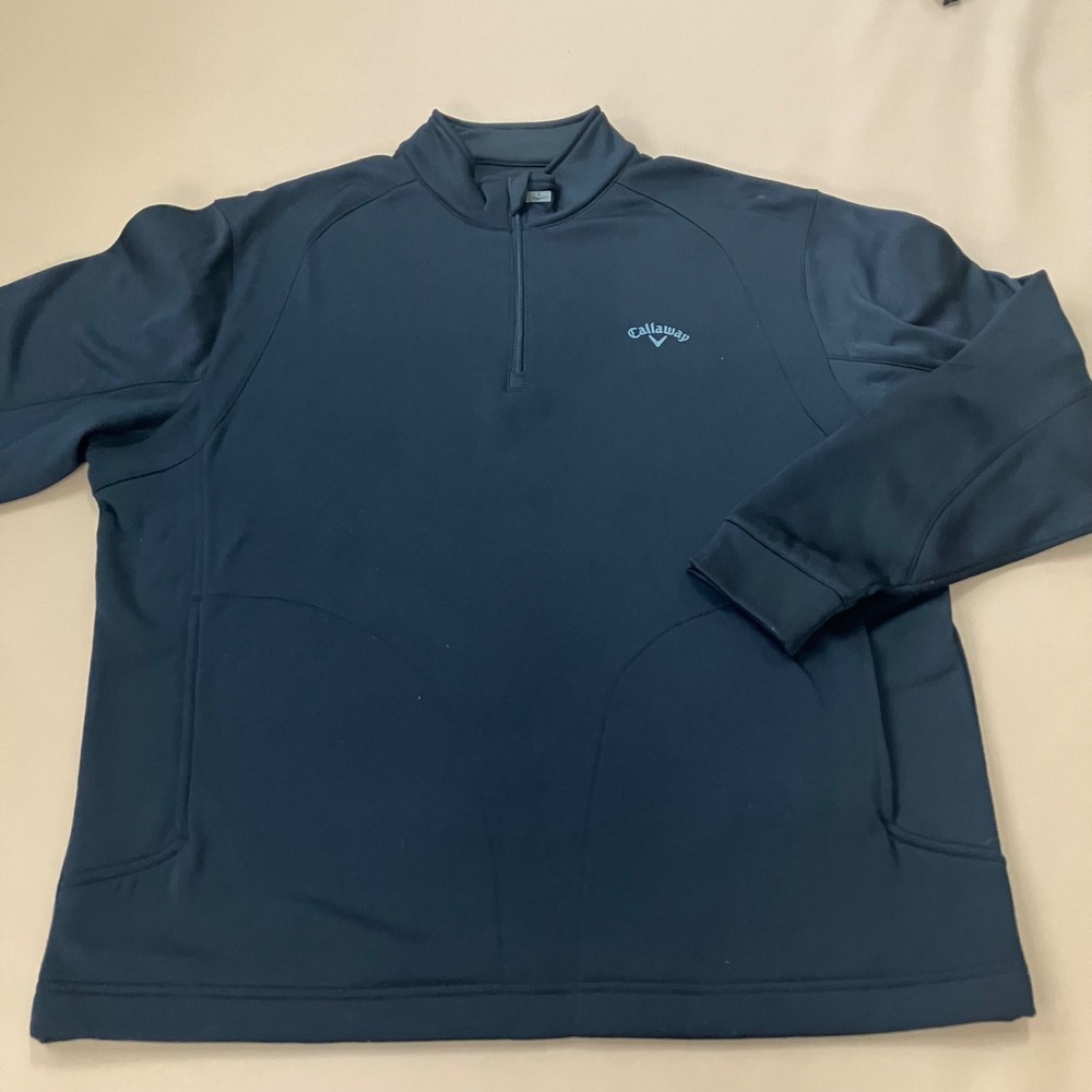 Callaway Weather Series Mens XL Black 1/4 Zip Golf Pullover Athletic Spor‎